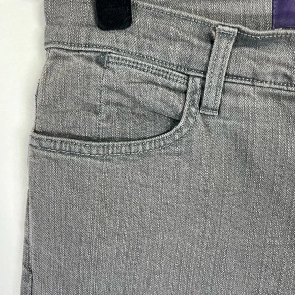NYDJ Womens Flare Jeans Gray High Rise Stretch Embellished Made in USA 12 Petite - Picture 4 of 12